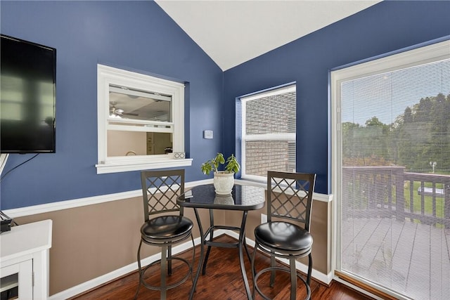 1990 Robbins Station Rd, North Huntingdon, PA 15642 - dining area with vaulted ceiling and wood finished floors
