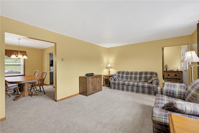 1990 Robbins Station Rd, North Huntingdon, PA 15642 - living area with a chandelier and carpet floors