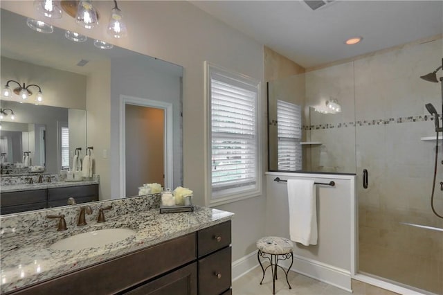 109 Summer Ln, Mount Pleasant Twp Was, PA 15057 - full bath with a stall shower, vanity, and plenty of natural light