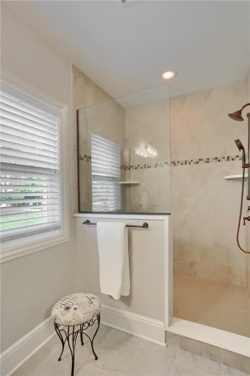 109 Summer Ln, Mount Pleasant Twp Was, PA 15057 - bathroom featuring a walk in shower and tile patterned floors