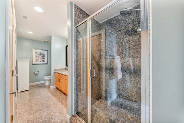 306 4th Ave Unit 902, Downtown Pgh, PA 15222 - bathroom featuring vanity, a shower stall, and recessed lighting