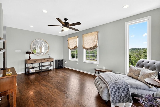 711 SE Simpson Howell, Elizabeth Twp/Boro, PA 15037 - living area featuring a ceiling fan, wood finished floors, and recessed lighting