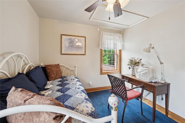 137 Painter Rd, Rayburn Twp, PA 16259 - bedroom featuring attic access, carpet flooring, and ceiling fan