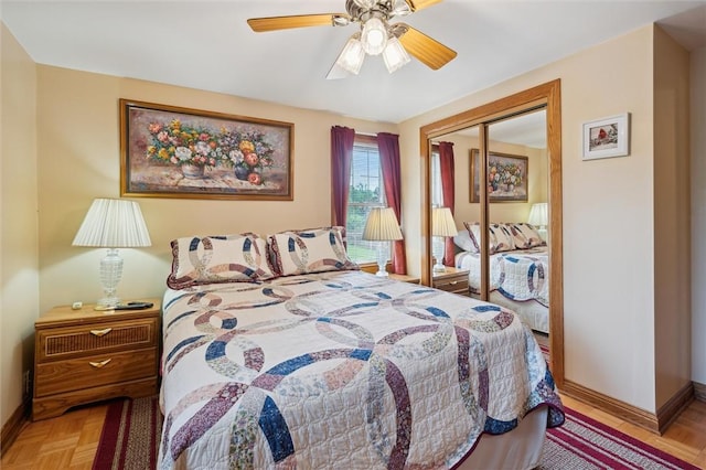 137 Painter Rd, Rayburn Twp, PA 16259 - bedroom with a closet and a ceiling fan