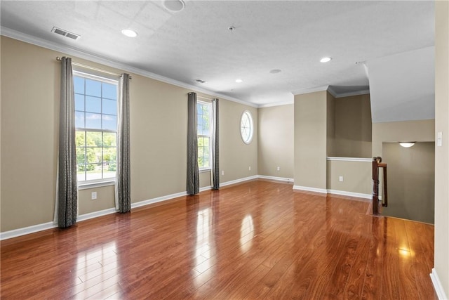 118 Maple Ridge Dr, Cecil, PA 15317 - empty room with ornamental molding, wood finished floors, and recessed lighting
