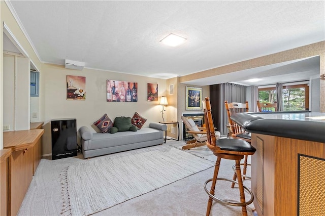 3102 Albine Dr, Shaler, PA 15116 - living area with light colored carpet and a bar
