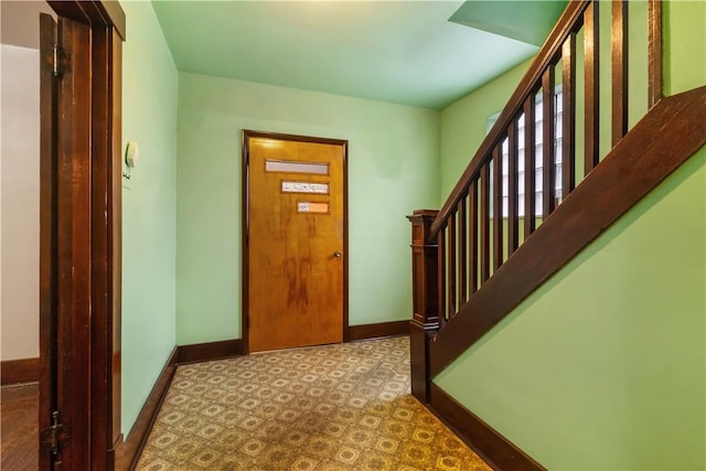 903 11th St, Ambridge, PA 15003 - foyer entrance with baseboards and stairs
