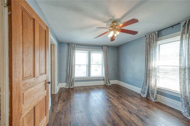 1457 Orator St, Crafton Heights, PA 15204 - unfurnished room with a ceiling fan and dark wood finished floors