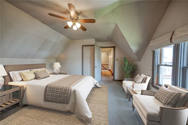 1457 Orator St, Crafton Heights, PA 15204 - carpeted bedroom featuring vaulted ceiling and ceiling fan