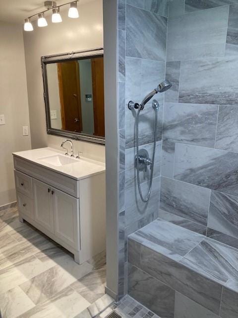 1014 State Rd, Monessen, PA 15062 - bathroom with vanity and a tile shower