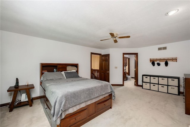 109 Old Hickory Ln, Pine Twp Mer, PA 16127 - bedroom featuring light carpet and a ceiling fan