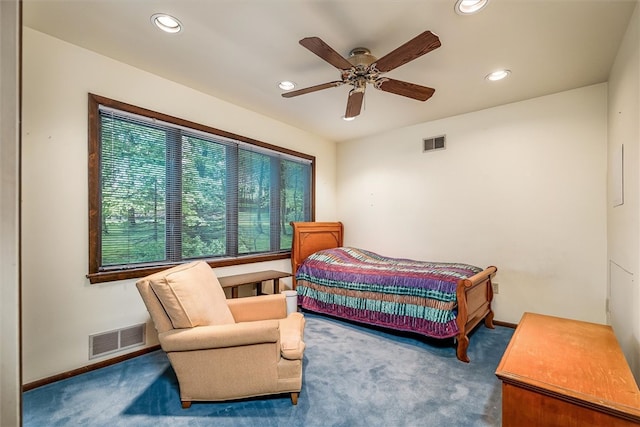 124 Oak Ln, Adams Twp, PA 16046 - carpeted bedroom featuring recessed lighting and a ceiling fan