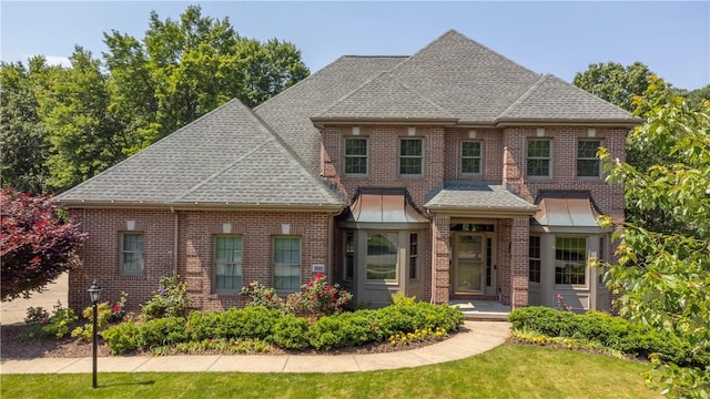 360 Steeplechase Dr, Cranberry Twp, PA 16066 - view of front facade featuring brick siding, a shingled roof, and a front lawn