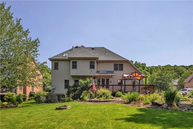 360 Steeplechase Dr, Cranberry Twp, PA 16066 - rear view of house with a deck and a gazebo