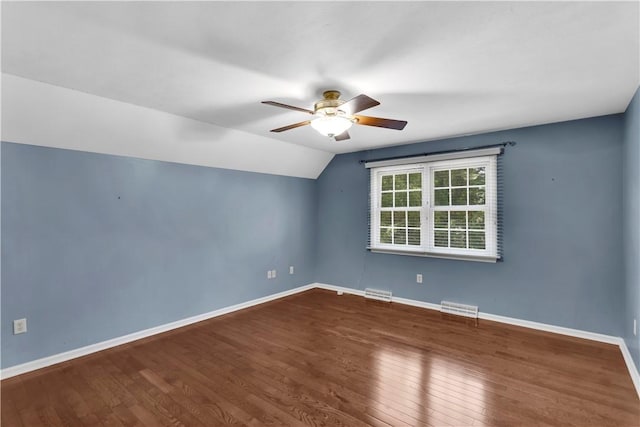 360 Steeplechase Dr, Cranberry Twp, PA 16066 - empty room featuring a ceiling fan, wood finished floors, and lofted ceiling