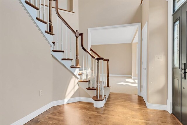 130 Sewickley Farm Cir, Marshall, PA 16046 - entryway with wood finished floors and stairway