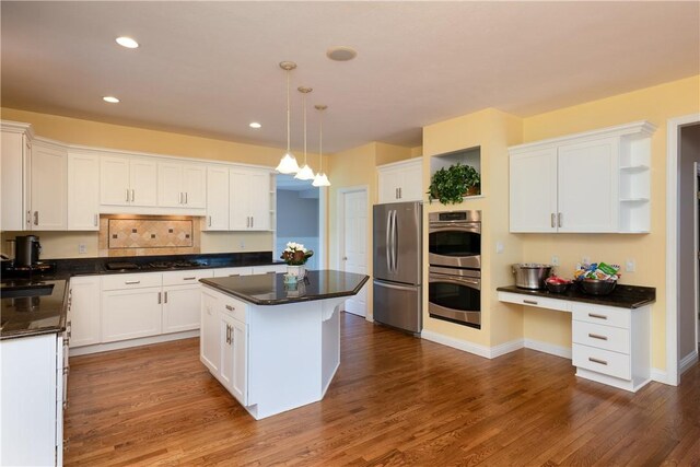 130 Sewickley Farm Cir, Marshall, PA 16046 - kitchen with appliances with stainless steel finishes, open shelves, white cabinets, and recessed lighting
