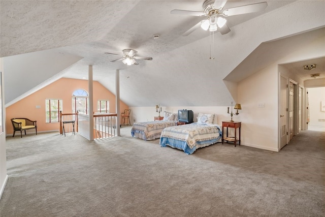 6422 Jefferson Pointe Cir, Jefferson Hills, PA 15025 - bedroom featuring carpet flooring, vaulted ceiling, and a textured ceiling