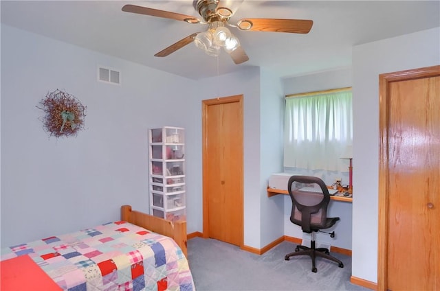 1059 Old Princeton Rd, Shenango Twp Law, PA 16101 - carpeted bedroom with a desk and a ceiling fan