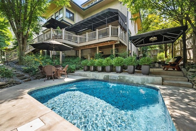 6909 Meade St, Point Breeze, PA 15208 - swimming pool with a patio area and a wooden deck