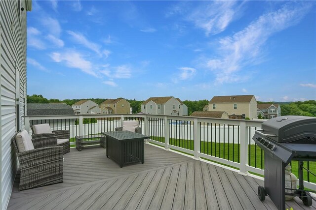 112 Norfolk Dr, Buffalo Twp But, PA 16055 - wooden deck with a residential view and a grill