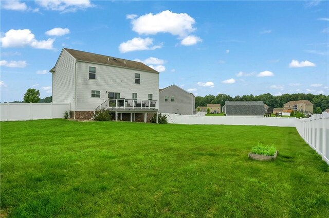 112 Norfolk Dr, Buffalo Twp But, PA 16055 - rear view of property with a fenced backyard and a deck