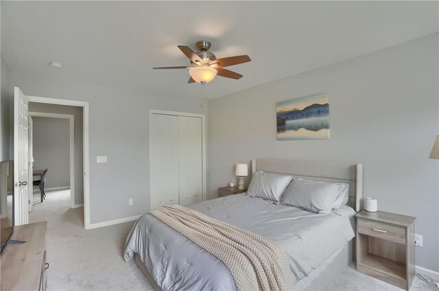 112 Norfolk Dr, Buffalo Twp But, PA 16055 - bedroom with a closet, carpet flooring, and a ceiling fan