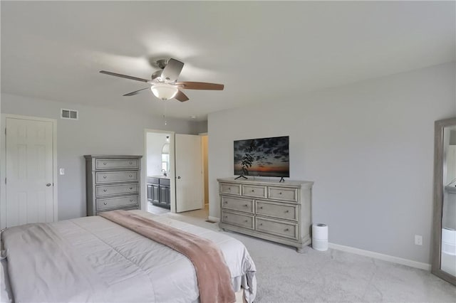 112 Norfolk Dr, Buffalo Twp But, PA 16055 - bedroom with light carpet, ceiling fan, and ensuite bath