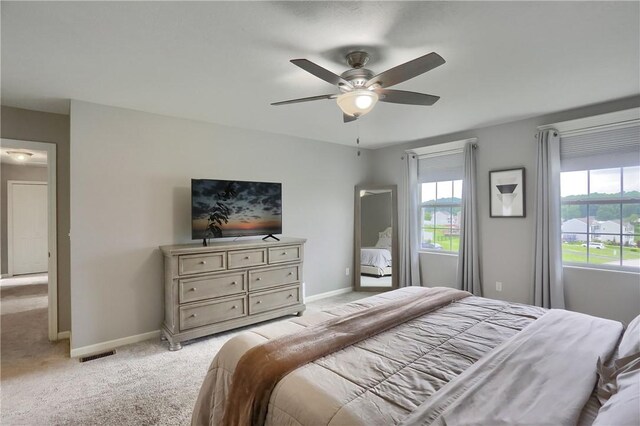 112 Norfolk Dr, Buffalo Twp But, PA 16055 - bedroom with multiple windows, light colored carpet, and a ceiling fan
