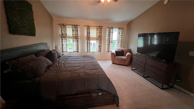 110 Mohawk Dr, Buffalo Twp But, PA 16055 - carpeted bedroom with vaulted ceiling and a ceiling fan