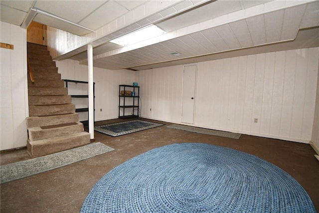 794 Mercer Rd, Center Twp But, PA 16001 - finished basement with stairway and wood walls