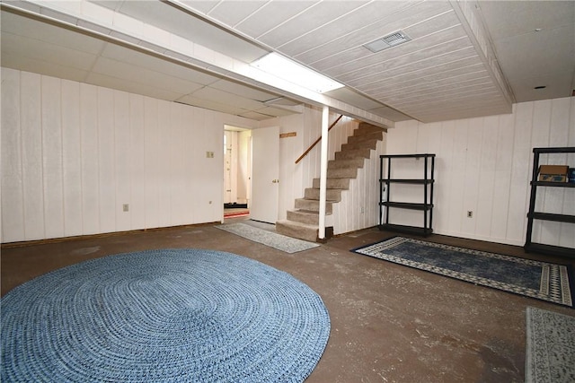 794 Mercer Rd, Center Twp But, PA 16001 - below grade area with stairway and wooden walls