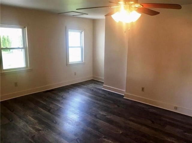 244 W Venango St, Mercer Boro Mer, PA 16137 - unfurnished room featuring a ceiling fan and dark wood-style floors