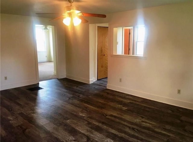 244 W Venango St, Mercer Boro Mer, PA 16137 - unfurnished room featuring ceiling fan and dark wood-style floors