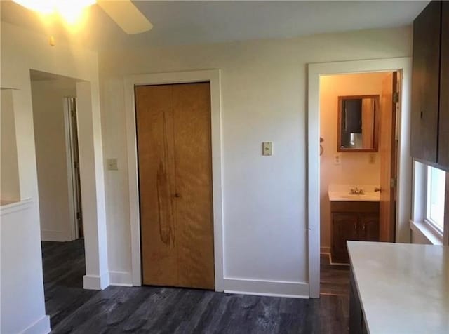 244 W Venango St, Mercer Boro Mer, PA 16137 - unfurnished bedroom with dark wood-style floors, a closet, and connected bathroom