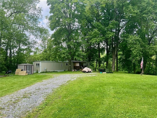 25 Coolspring St, Coolspring Twp, PA 16137 - view of grassy yard featuring view of wooded area and driveway
