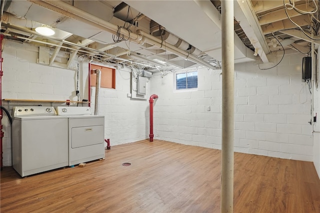 3917 Beechwood Blvd, Squirrel Hill, PA 15217 - basement featuring washer and dryer and wood finished floors
