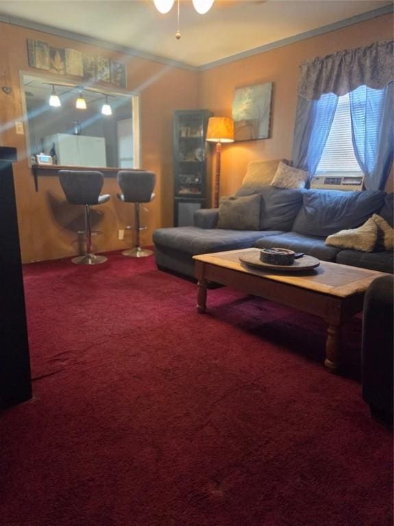 1243 2nd St, Brownsville, PA 15417 - living room with carpet and ornamental molding