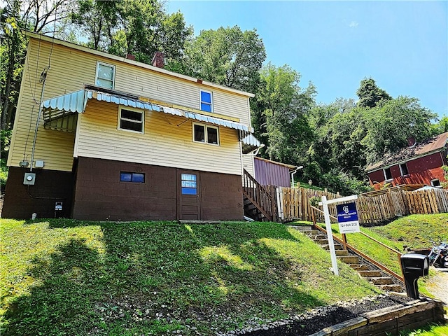 1243 2nd St, Brownsville, PA 15417 - back of property with stairs