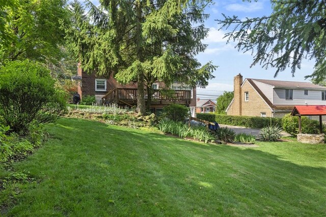 3337 Churchview Ave, Baldwin Boro, PA 15227 - view of grassy yard with a deck