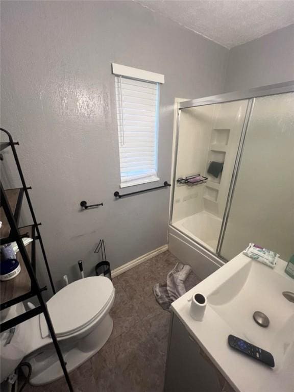 3539 York St, Munhall, PA 15120 - full bathroom featuring vanity, enclosed tub / shower combo, and a textured ceiling