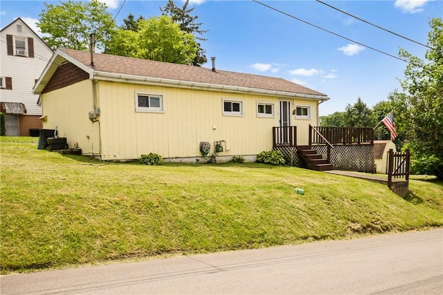 501 Bay, Stonycreek Twp, PA 15902 - view of front of property with a front lawn and a wooden deck