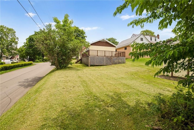 501 Bay, Stonycreek Twp, PA 15902 - view of grassy yard featuring a deck
