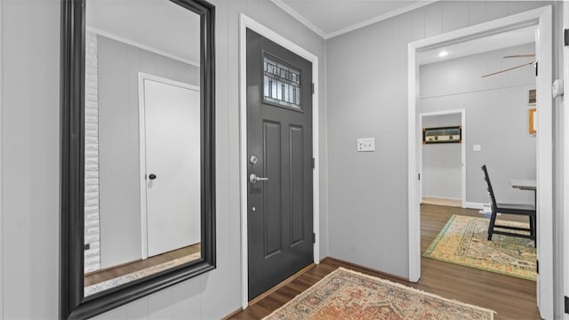 1451 Keystone St, Natrona Hts/Harrison Twp, PA 15065 - foyer featuring crown molding and wood finished floors