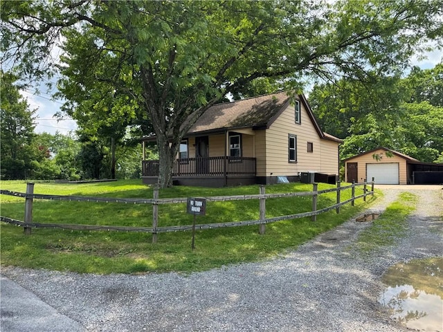 3112 Ridge Ave, Hopewell Twp Bea, PA 15001 - view of front of property with driveway, an outdoor structure, a garage, and a porch