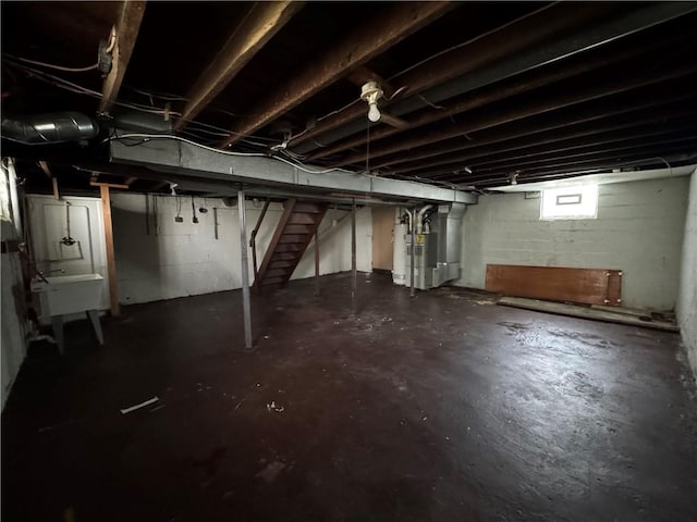 3112 Ridge Ave, Hopewell Twp Bea, PA 15001 - basement with stairway and a sink
