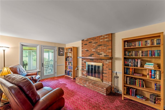 295 Sugar Cp, Peters Twp, PA 15367 - living area featuring carpet floors and a fireplace