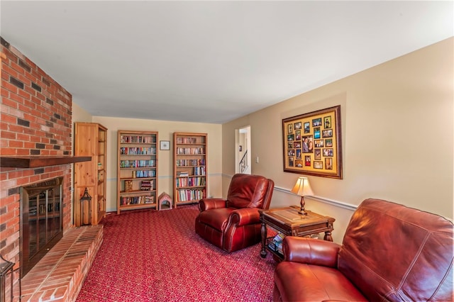 295 Sugar Cp, Peters Twp, PA 15367 - living area featuring carpet and a fireplace