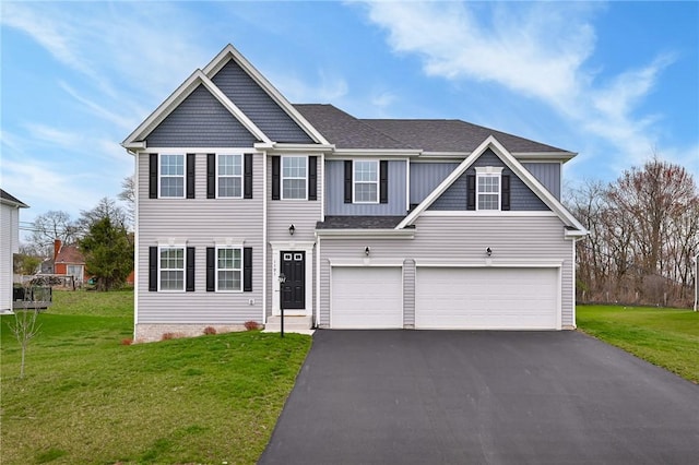 1191 Brook View Ct, Mccandless, PA 15237 - view of front of home featuring asphalt driveway, an attached garage, a front yard, and a shingled roof