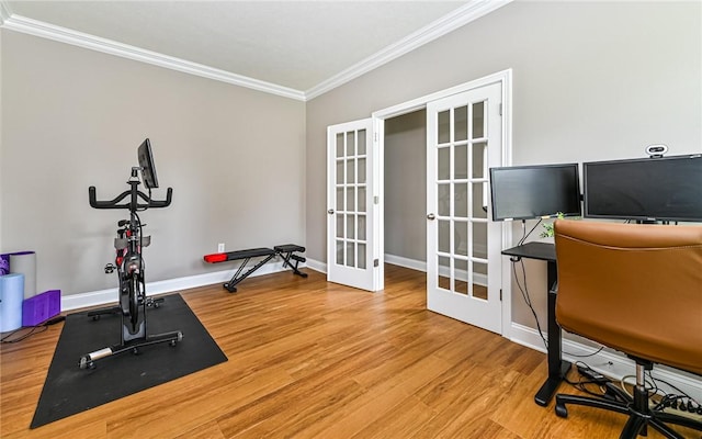 1191 Brook View Ct, Mccandless, PA 15237 - office space featuring french doors, ornamental molding, and wood finished floors